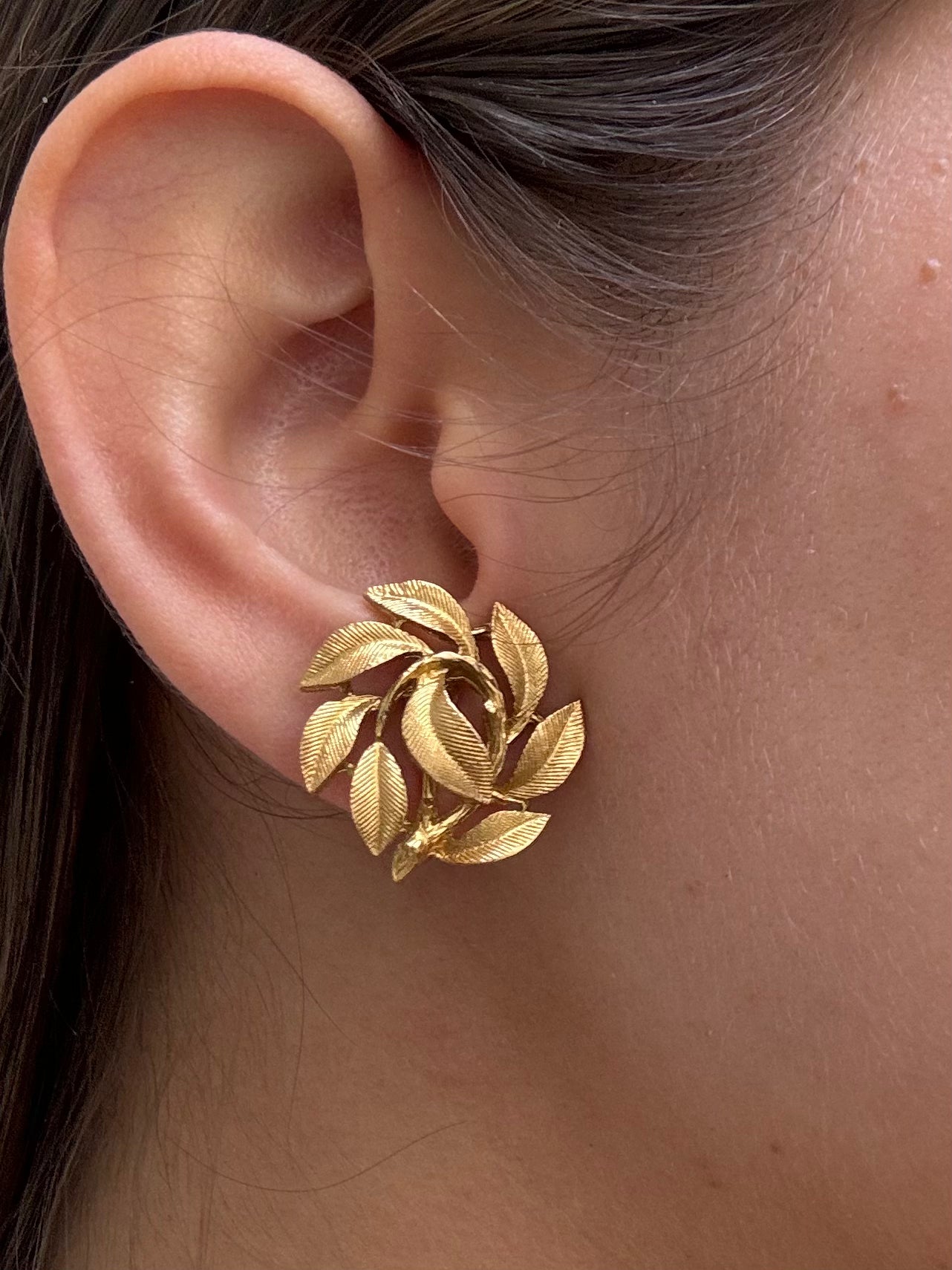 Napier Vintage Leaf Earrings