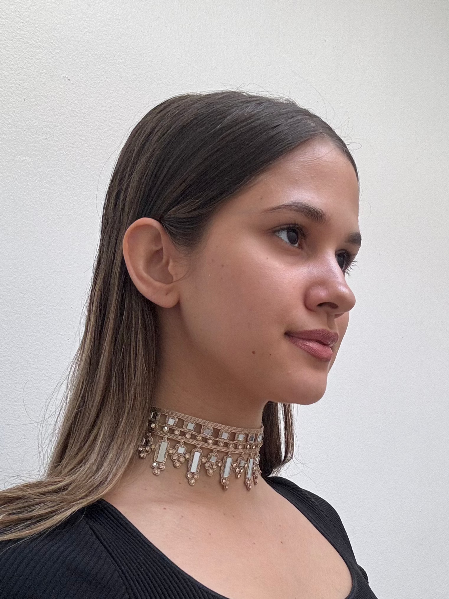 Embellished Chocker in Rose Gold