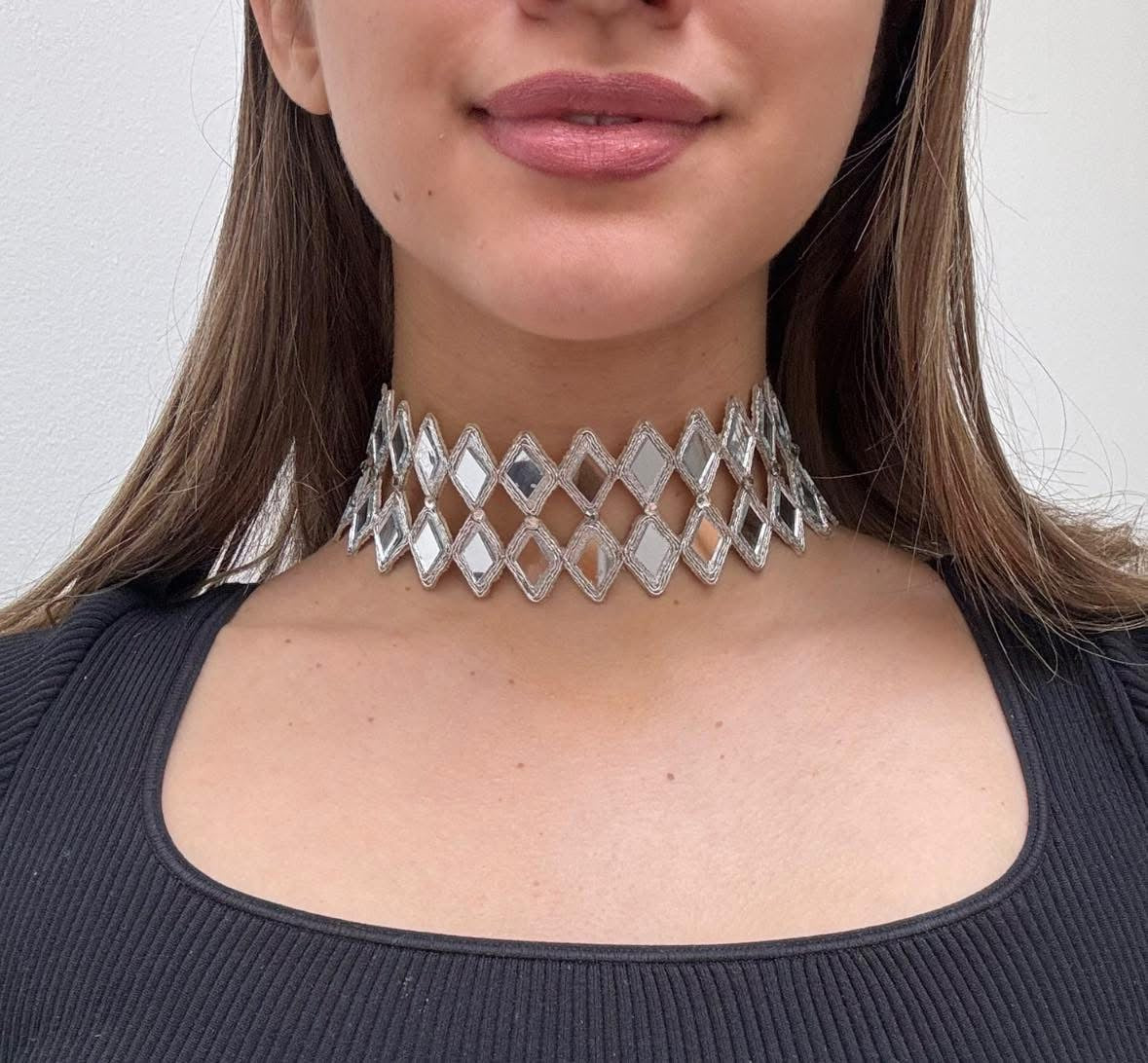 Silver Embellished Chocker