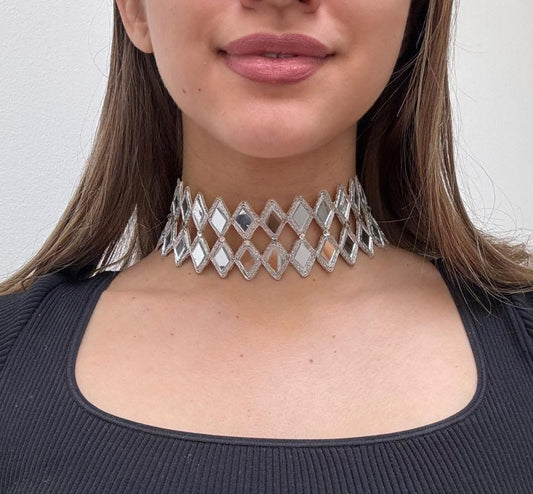 Silver Embellished Chocker