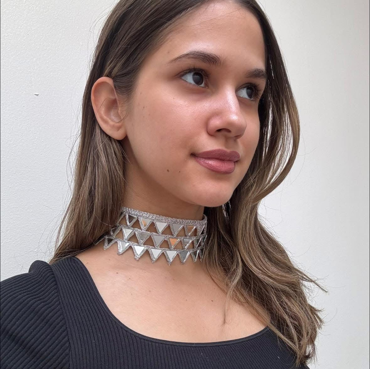 Silver Embellished Chocker