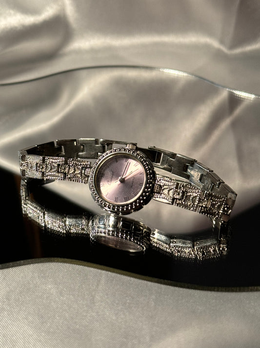 Purple Face Vintage Watch Embellished